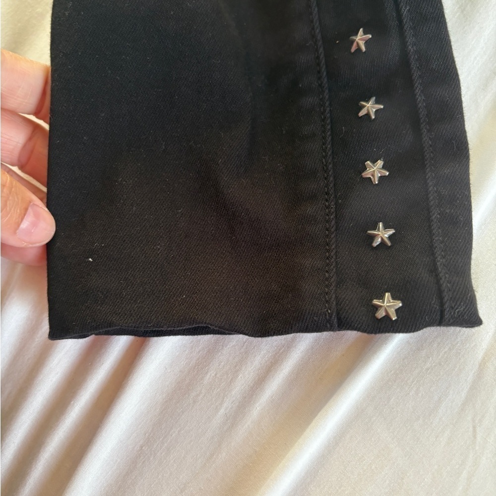 HUDSON Jeans Luna Mid Rise Black Metal Stars Denim Skinny Ankle Sz 29 - Picture 9 of 12